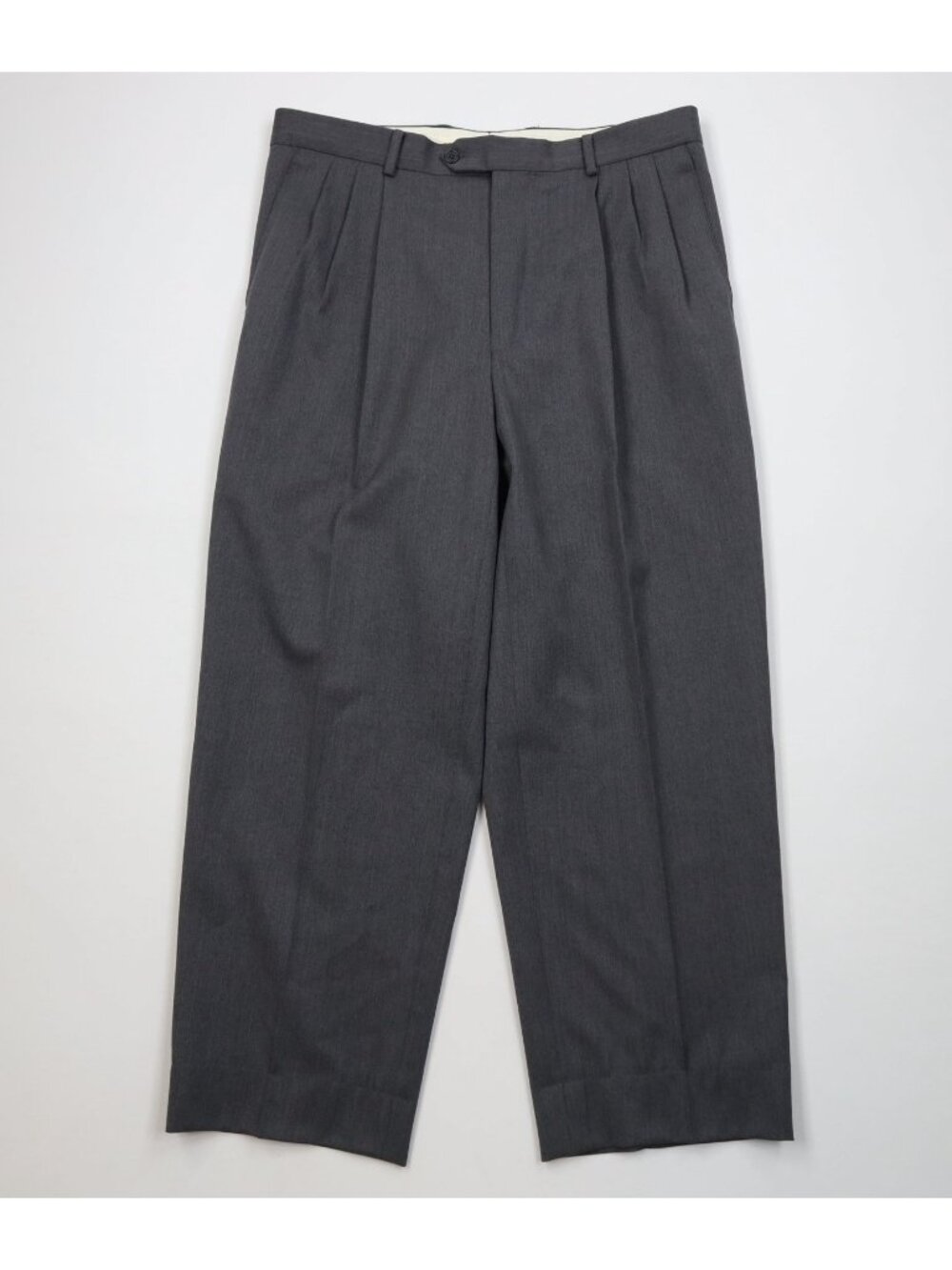 Vintage 90s Streetwear Mens 34x28 Worsted Wool Knit Wide Leg Chino Pants Gray